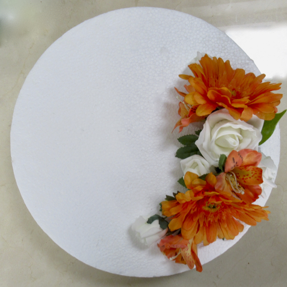 Orange Gerbera & Rose Cake Topper